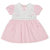K34218: Baby Girls Lined Dress With Embroidery Detail (1-2 Years)